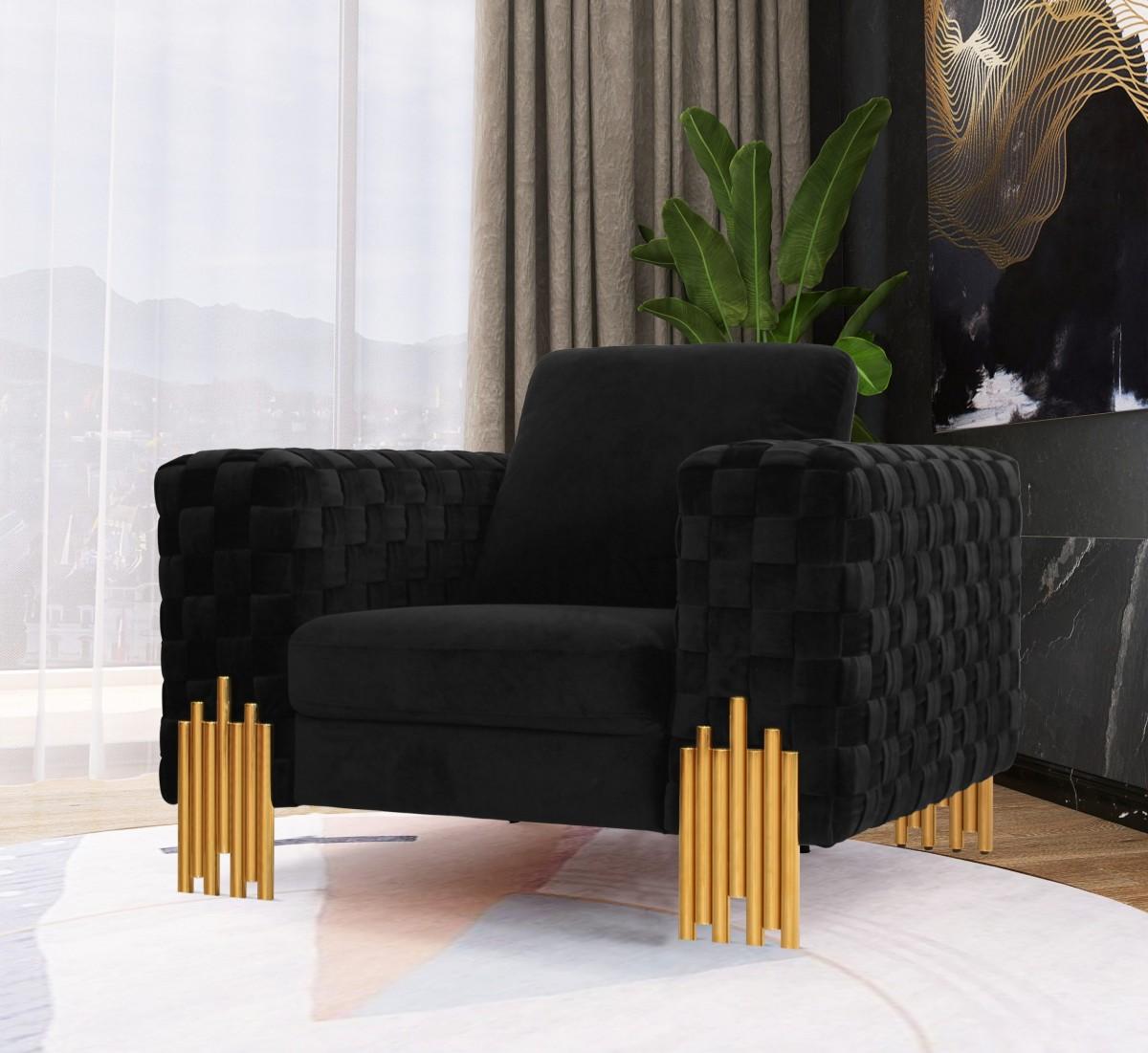 

    
VGKNK8622-SET Modern Black & Gold Velvet Sofa + Loveseat + Chair by VIG Georgia VGKNK8622-SET
