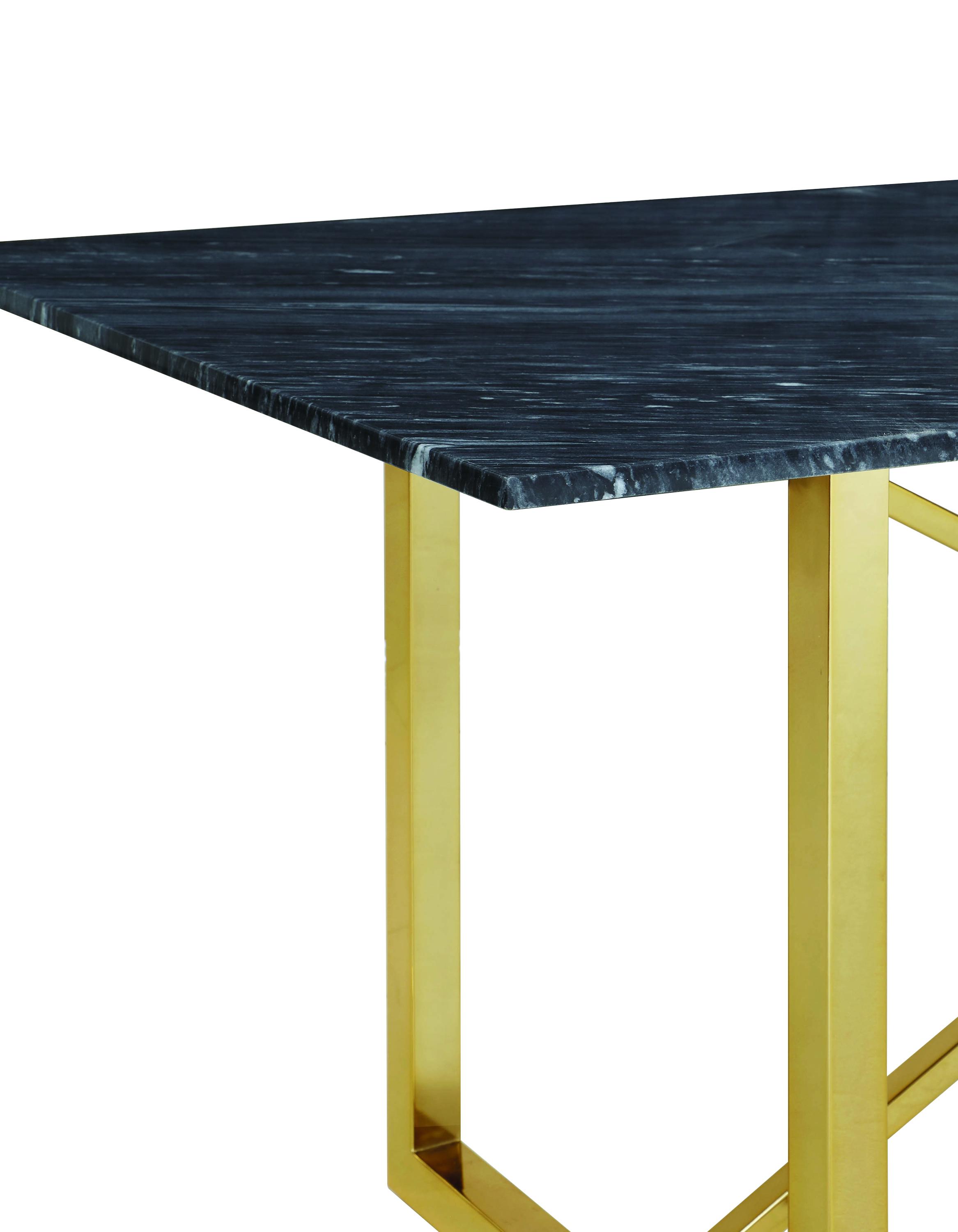 

    
Modern Black,Gold,White Metal,Stone Dining table Arcade by Coaster
