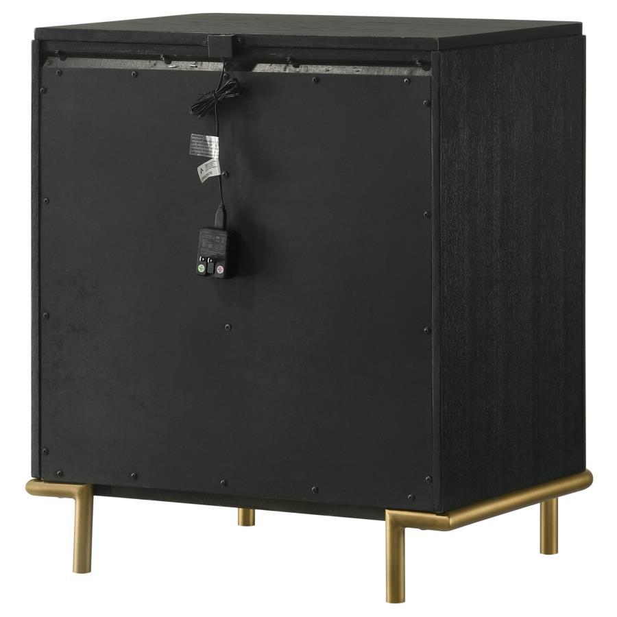 

    
 Order  Modern Black/Gray Solid Wood King Panel Bedroom Set 3PCS Coaster Arini 224331KE
