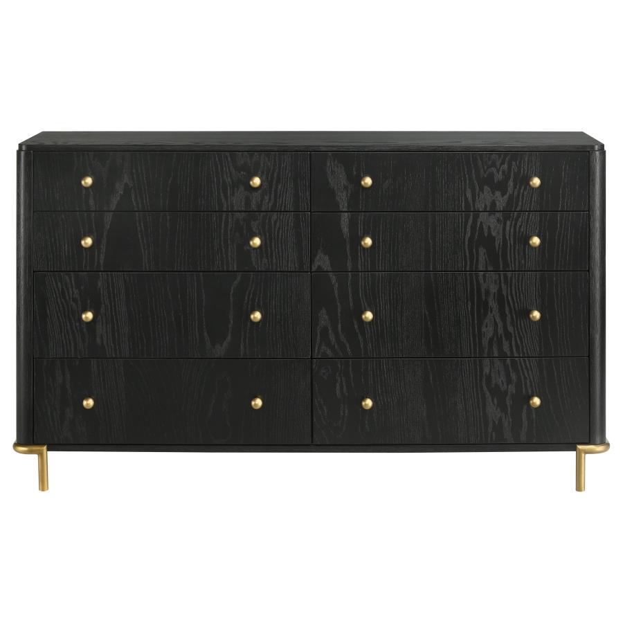 

    
 Order  Modern Black/Gray Solid Wood King Panel Bedroom Set 5PCS Coaster Arini 224331KE
