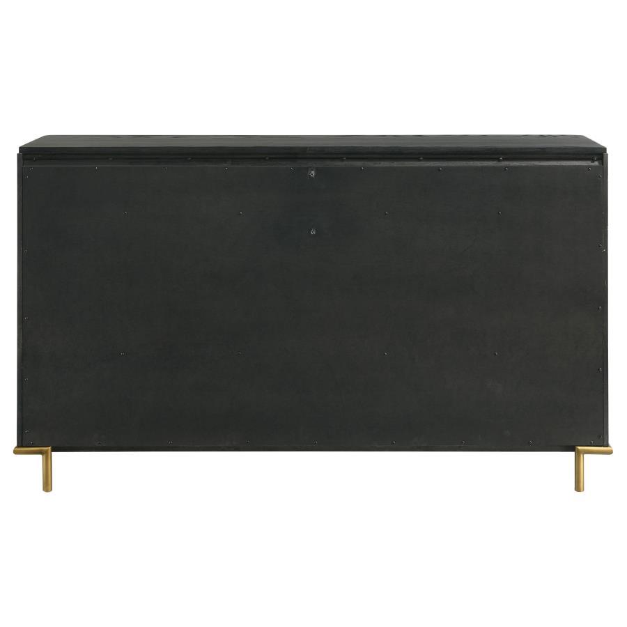 

    
 Photo  Modern Black/Gray Solid Wood King Panel Bedroom Set 5PCS Coaster Arini 224331KE
