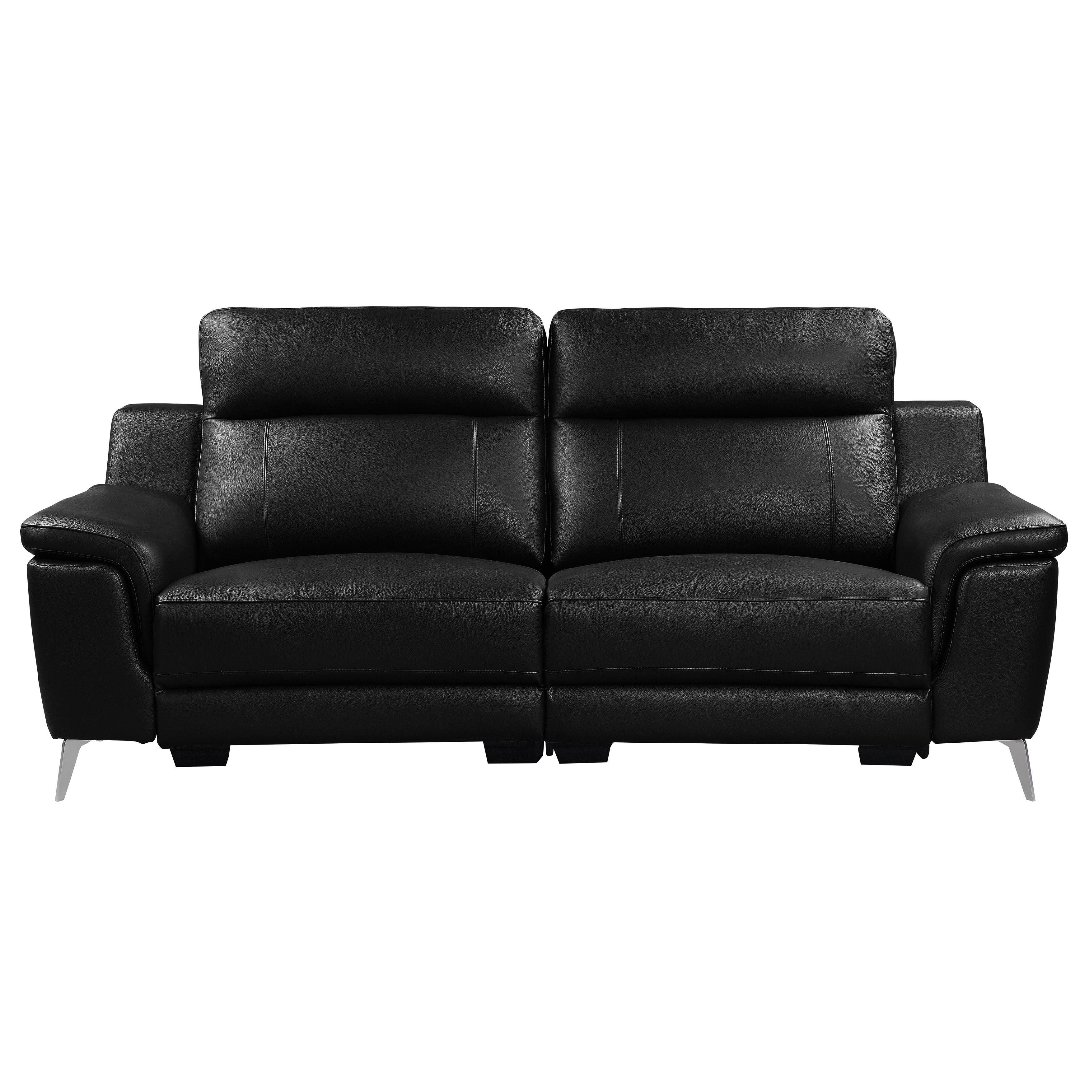 Modern Power Reclining Sofa 9360BLK-3PW* Antonio 9360BLK-3PW* in Black Leather
