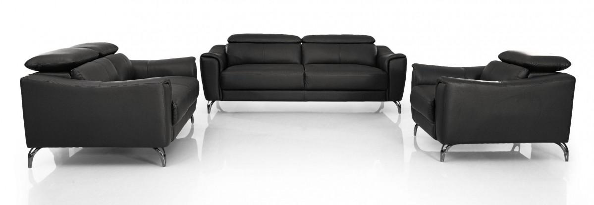 

    
Modern Black Leather Sofa Set 3Pcs  VIG Divani Casa Danis
