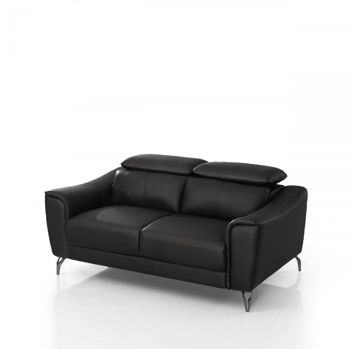 

    
VGBNS-1803-BLKSET Modern Black Leather Sofa Set 3Pcs  VIG Divani Casa Danis
