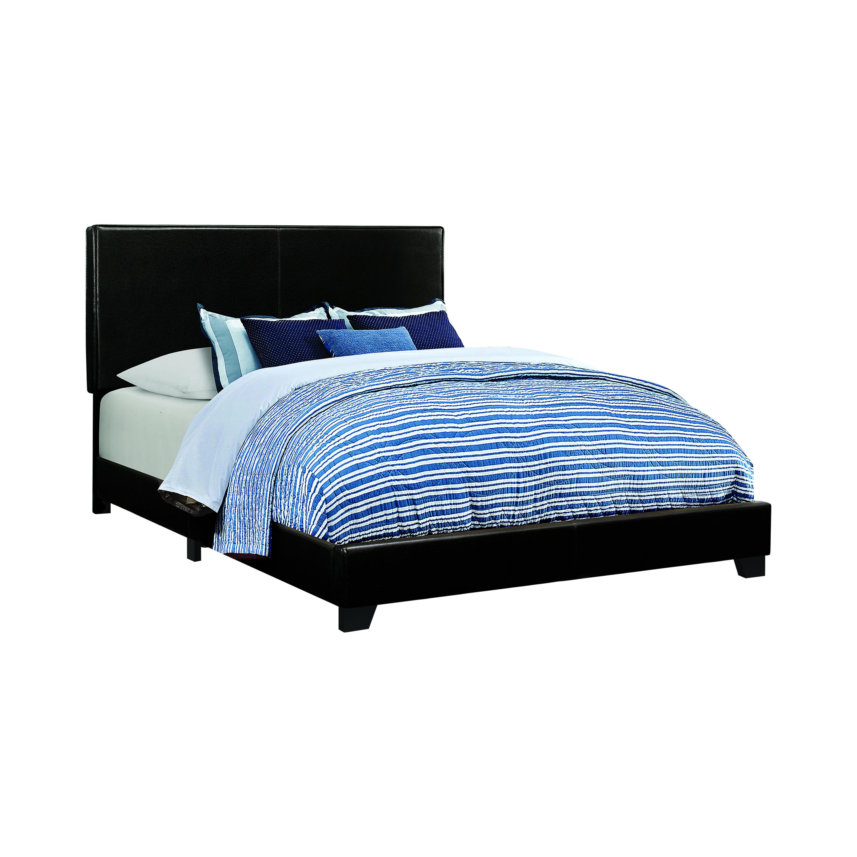Modern Bed 300761KW Dorian 300761KW in Black Leatherette