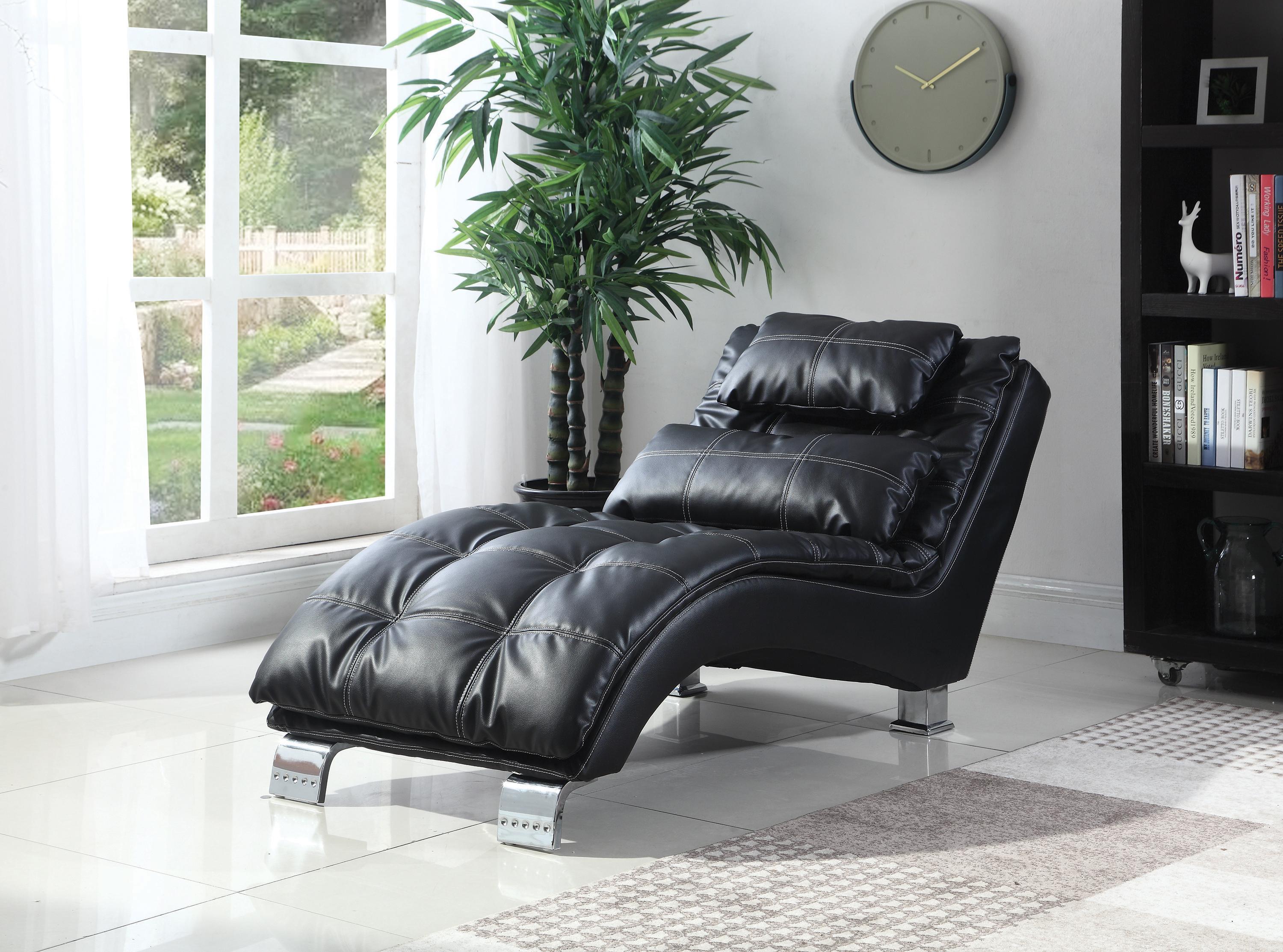 

    
Modern Black Leatherette Chaise Coaster 550075 Dilleston
