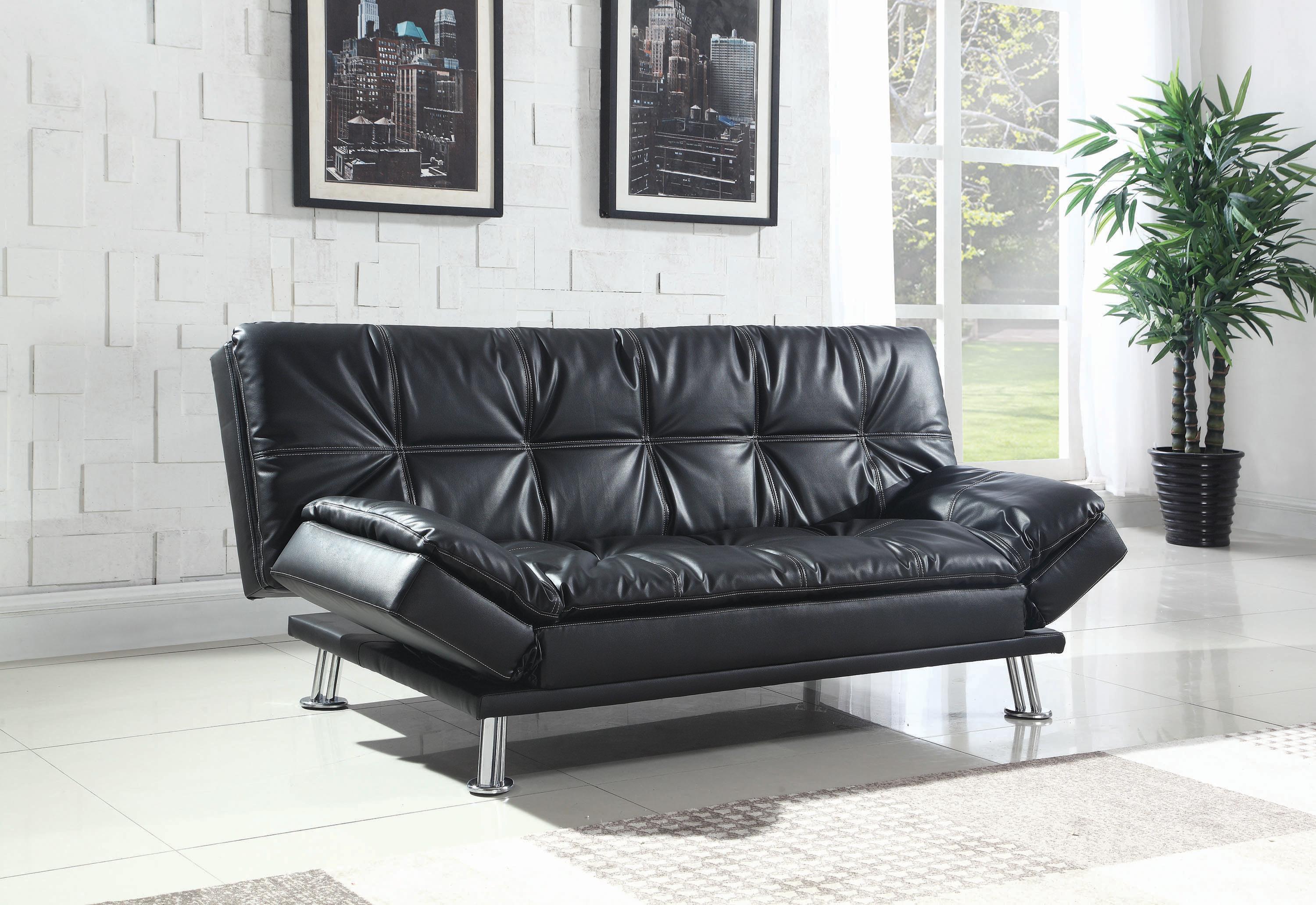 

    
Modern Black Leatherette Sofa Bed Coaster 300281 Dilleston
