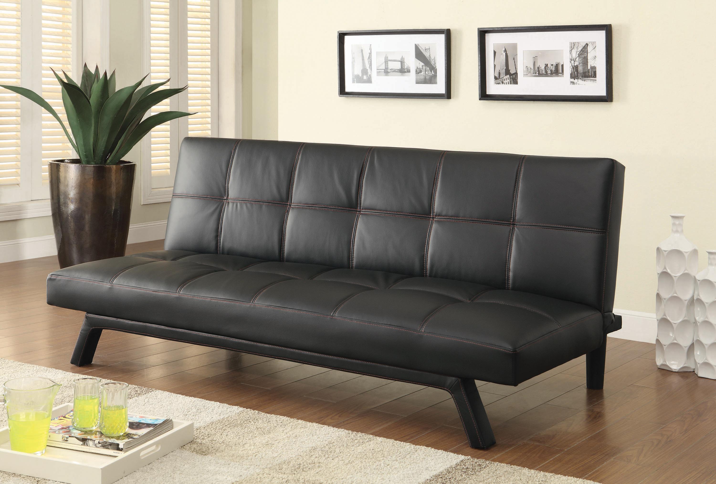 

    
Modern Black Leatherette Sofa Bed Coaster 500765 Corrie

