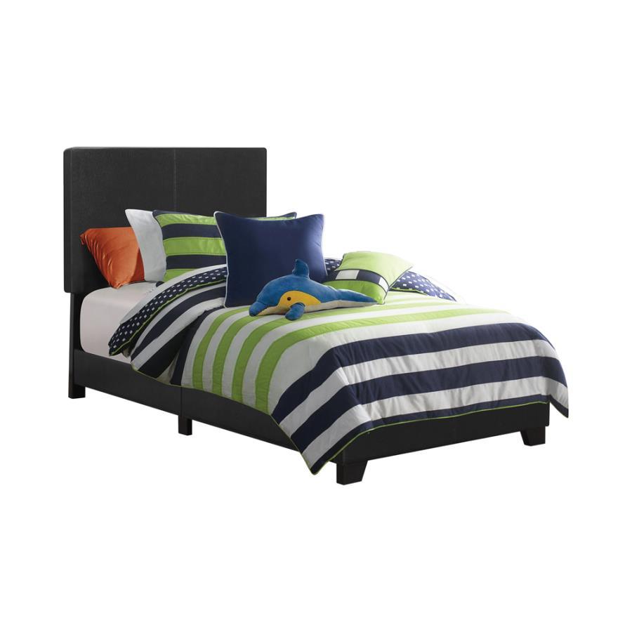 

    
Modern Black Leatherette Twin Bed Coaster 300761T Dorian
