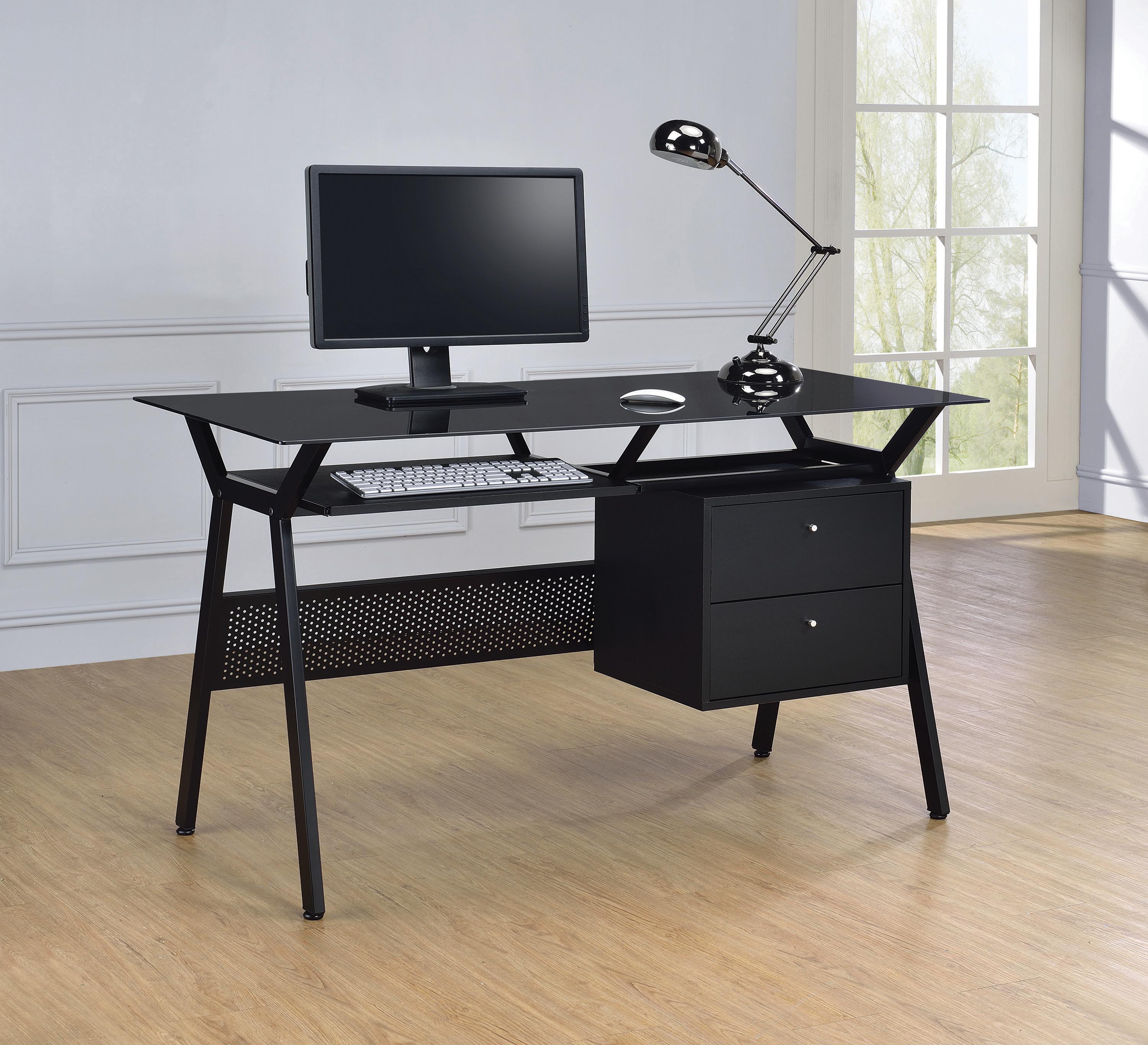 

    
800436 Modern Black Metal & Tempered Glass Computer Desk Coaster 800436 Weaving
