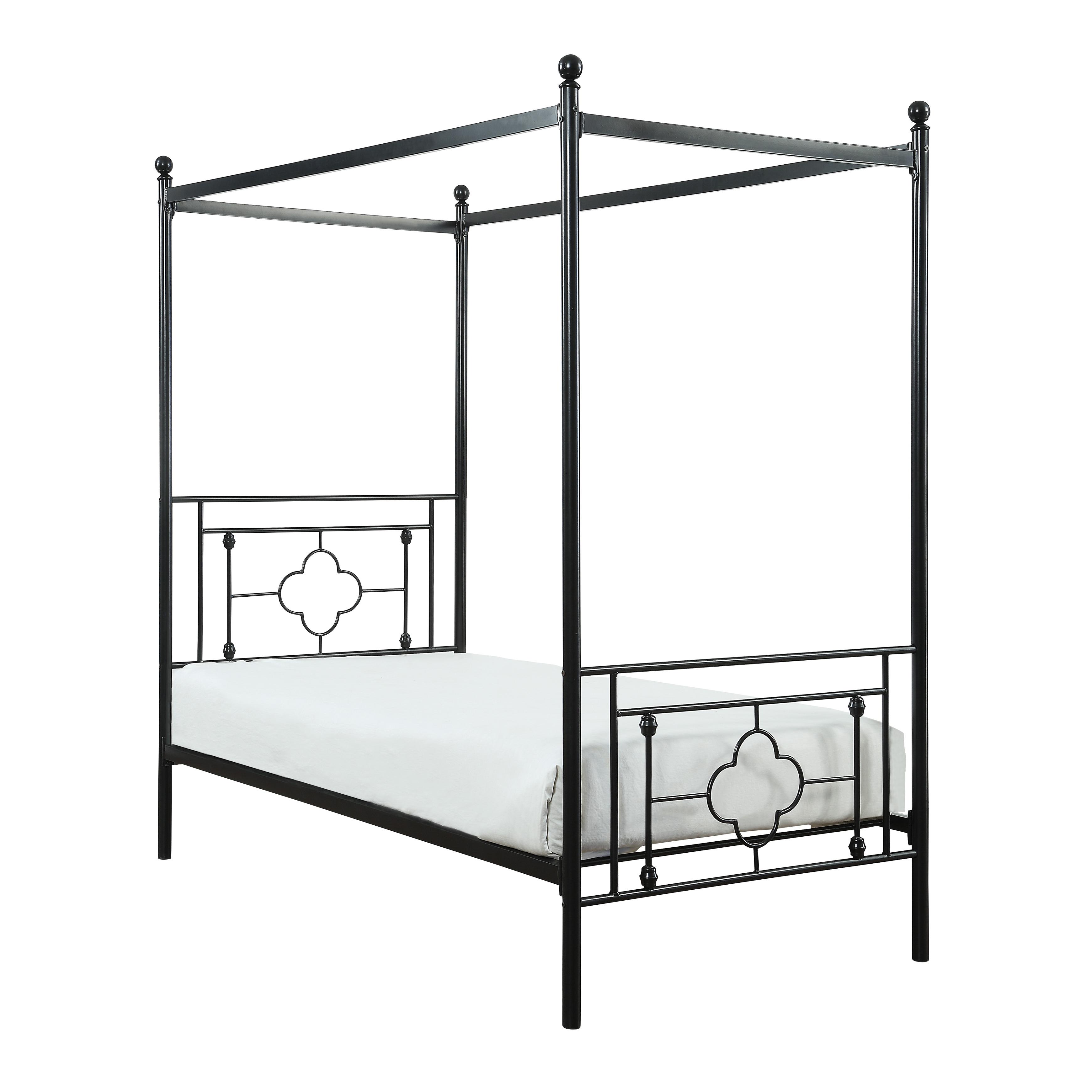 

    
Modern Black Metal Twin Canopy Bed Homelegance 1758T-1 Hosta
