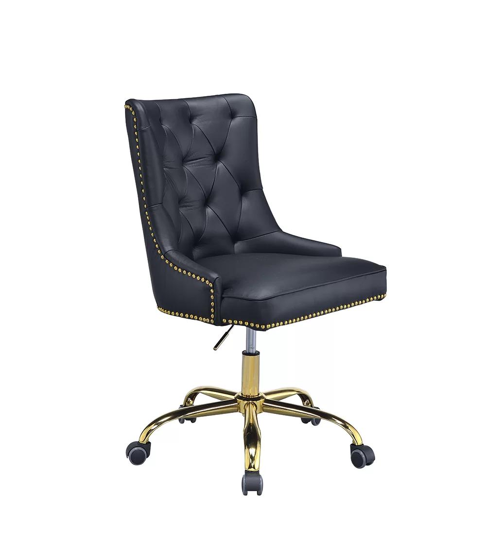Modern Office Chair Purlie 92518 in Gold, Black PU