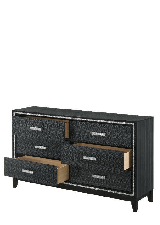 

    
 Shop  Modern Black Queen Bed Set 5PCS by Acme Haiden 28430Q-5pcs
