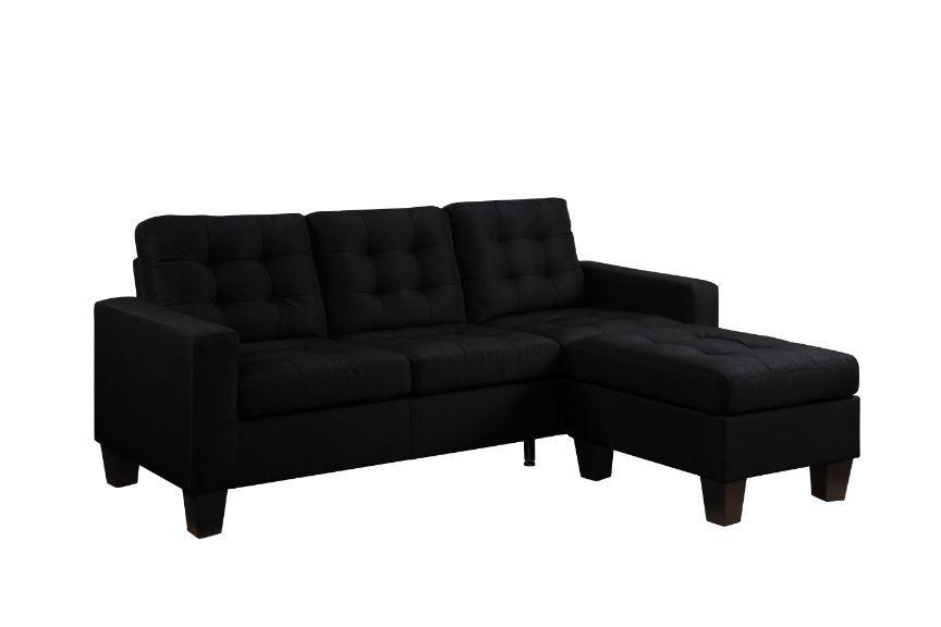 Modern Sectional Sofa Earsom 56660 in Black 