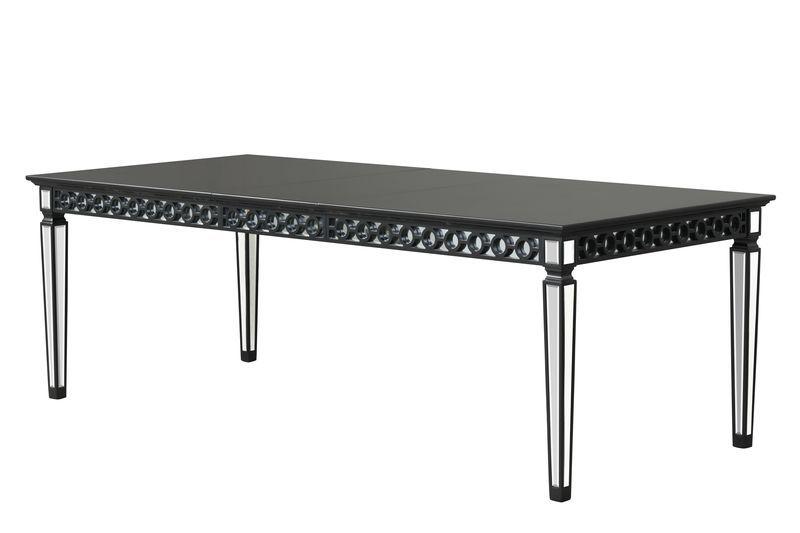 

    
Modern Black & Silver Dining Table w/ Extension by Acme Varian II DN00590
