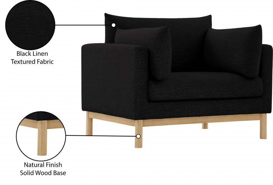 

    
 Shop  Modern Black Solid Wood Chair Meridian Furniture Langham 157Black-C
