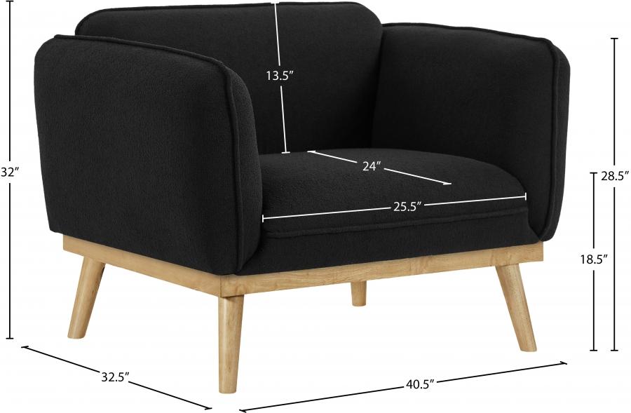 

    
 Shop  Modern Black Solid Wood Chair Meridian Furniture Nolita 159Black-C
