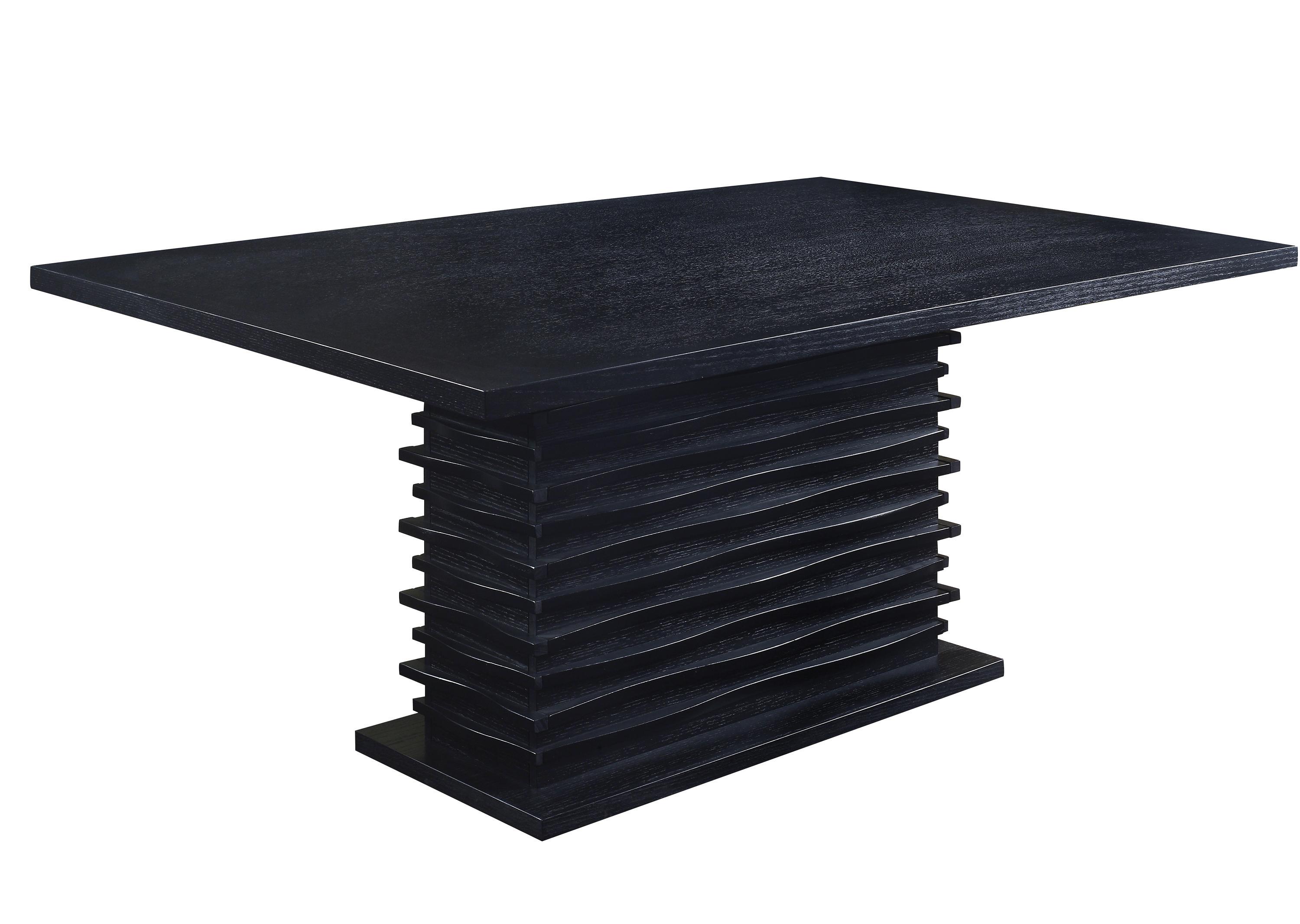 

    
Modern Black Solid Wood Dining Table Coaster 102061 Stanton
