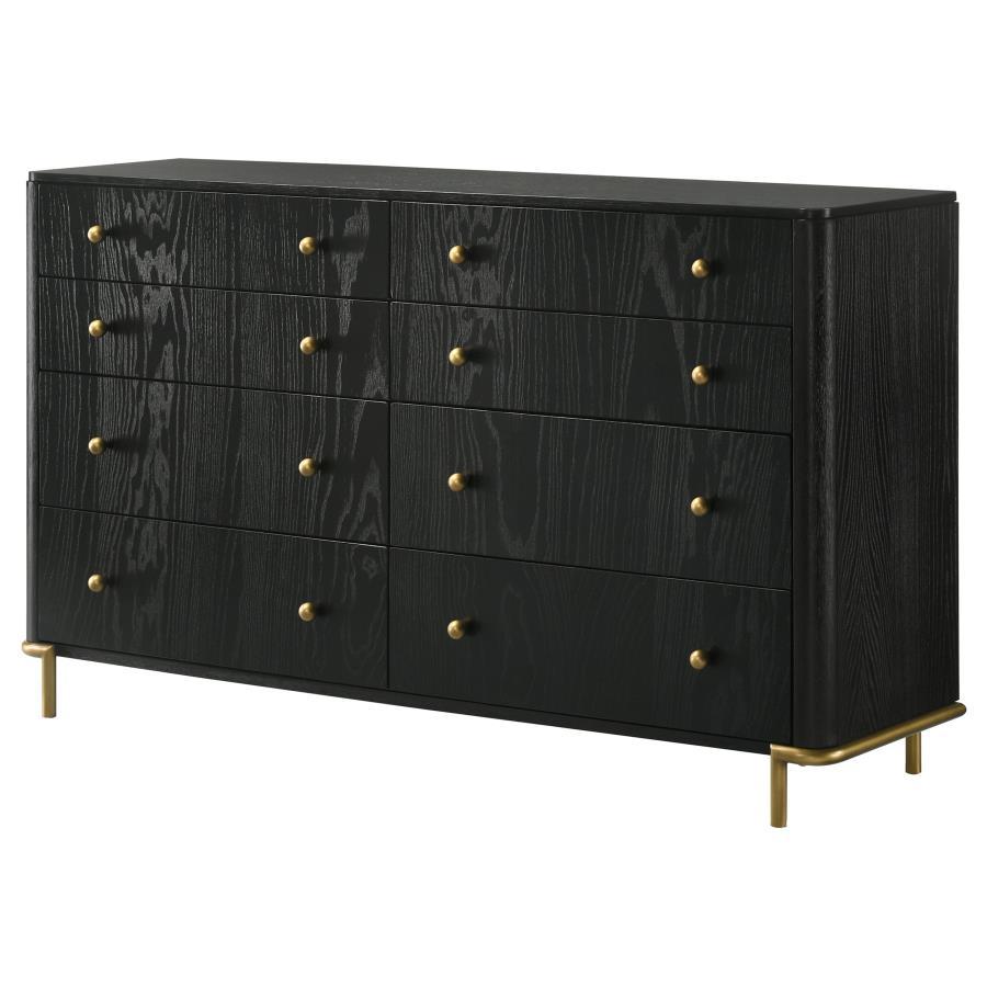 

    
 Order  Modern Black Solid Wood King Panel Bedroom Set 6PCS Coaster Arini 224330KE
