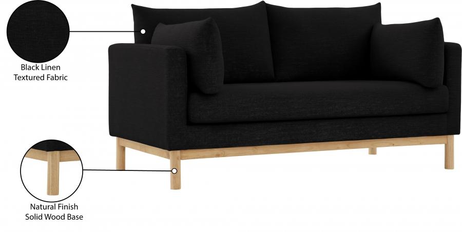 

    
 Order  Modern Black Solid Wood Living Room Set 2PCS Meridian Furniture Langham 157Black-S-2PCS
