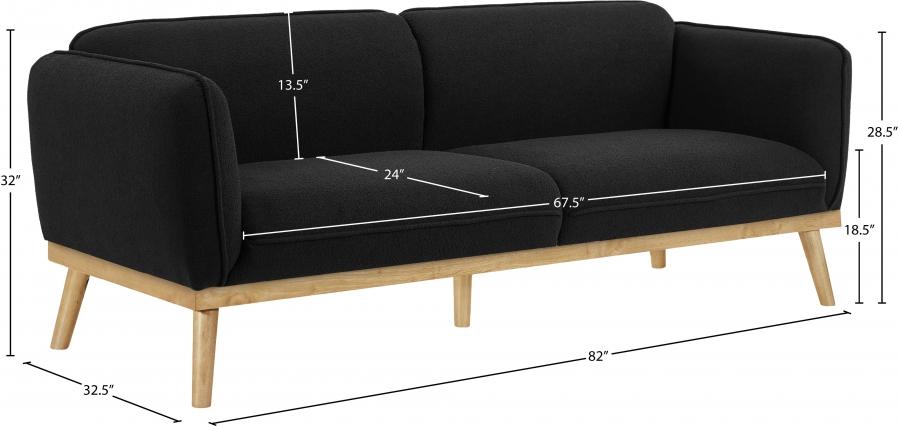 

    
 Shop  Modern Black Solid Wood Living Room Set 2PCS Meridian Furniture Nolita 159Black-S-2PCS
