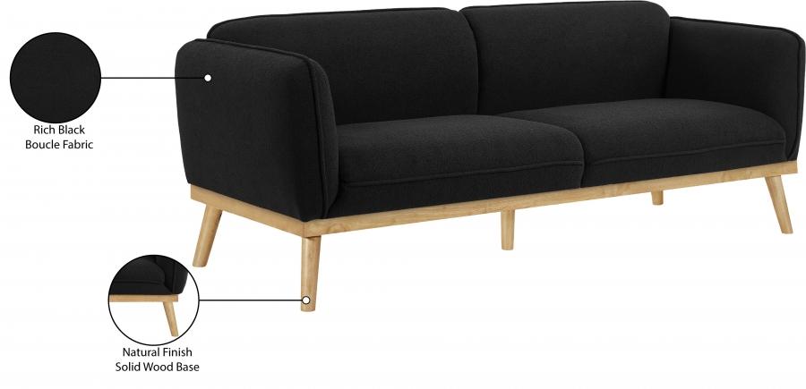 

    
 Photo  Modern Black Solid Wood Living Room Set 2PCS Meridian Furniture Nolita 159Black-S-2PCS
