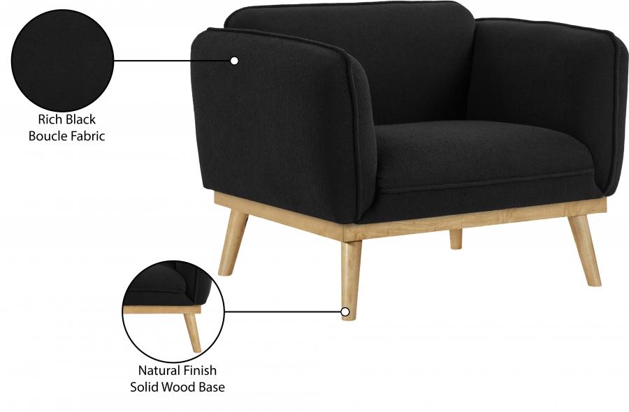 

    
 Photo  Modern Black Solid Wood Living Room Set 3PCS Meridian Furniture Nolita 159Black-S-3PCS
