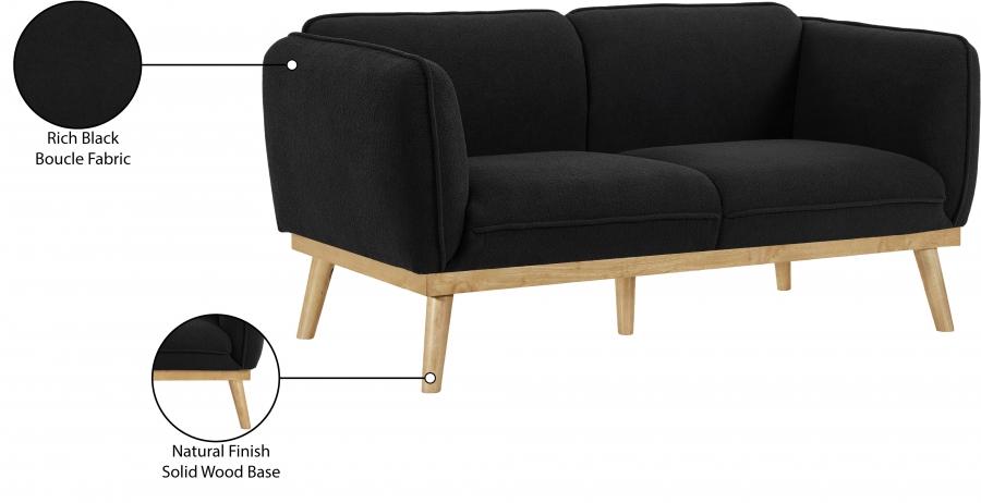

    
 Shop  Modern Black Solid Wood Loveseat Meridian Furniture Nolita 159Black-L
