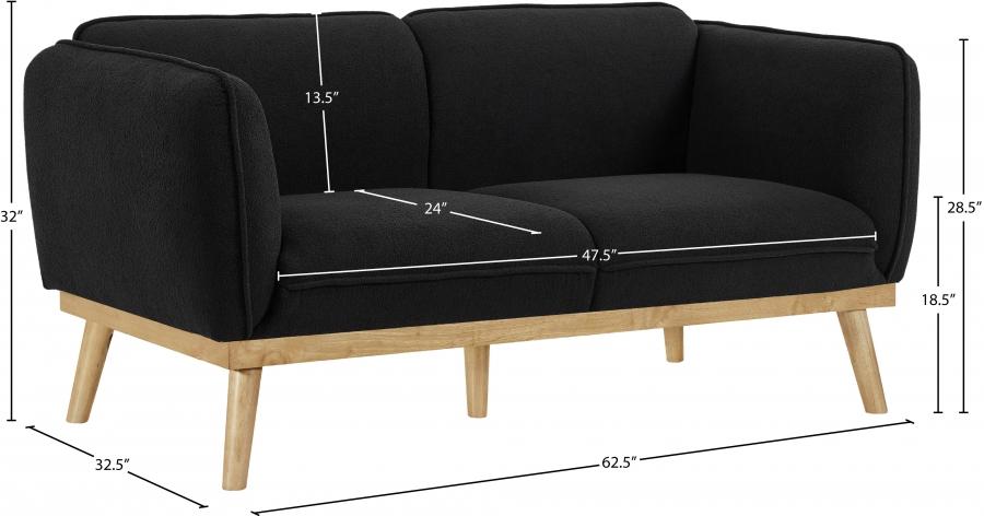 

    
 Photo  Modern Black Solid Wood Loveseat Meridian Furniture Nolita 159Black-L
