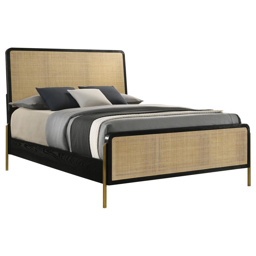Modern Panel Bed Arini Queen Panel Bed 224330Q 224330Q in Gold, Black 