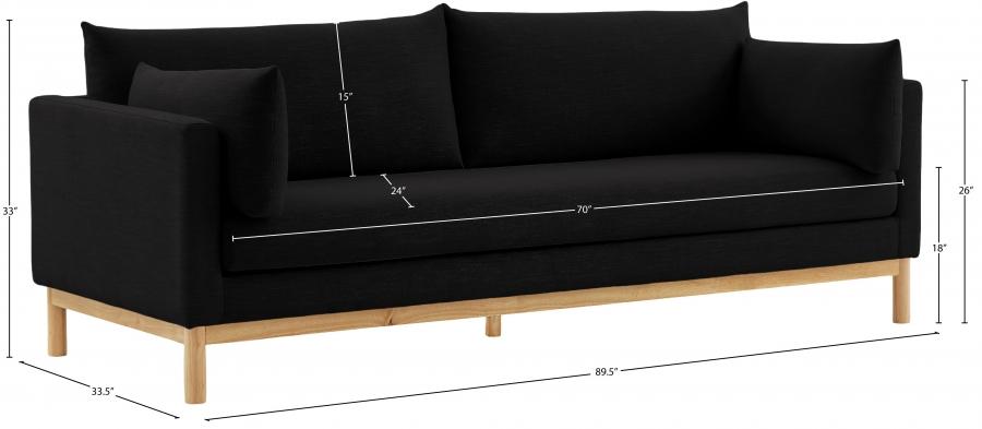 

    
 Order  Modern Black Solid Wood Sofa Meridian Furniture Langham 157Black-S
