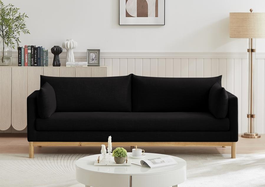 

    
Modern Black Solid Wood Sofa Meridian Furniture Langham 157Black-S
