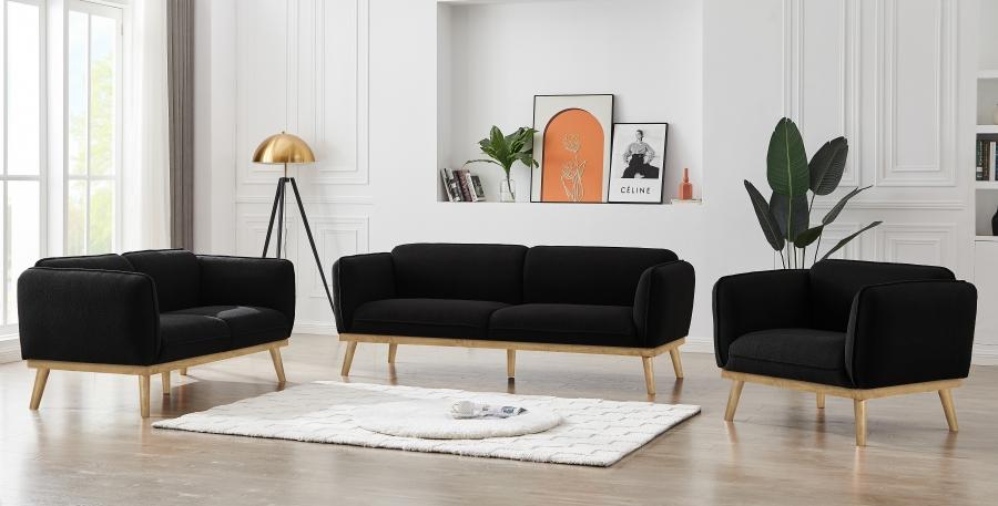 

    
 Photo  Modern Black Solid Wood Sofa Meridian Furniture Nolita 159Black-S
