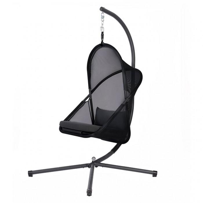 Modern Outdoor Swing Chair Crush Outdoor Swing Chair GM-1011BK GM-1011BK in Black Polyester