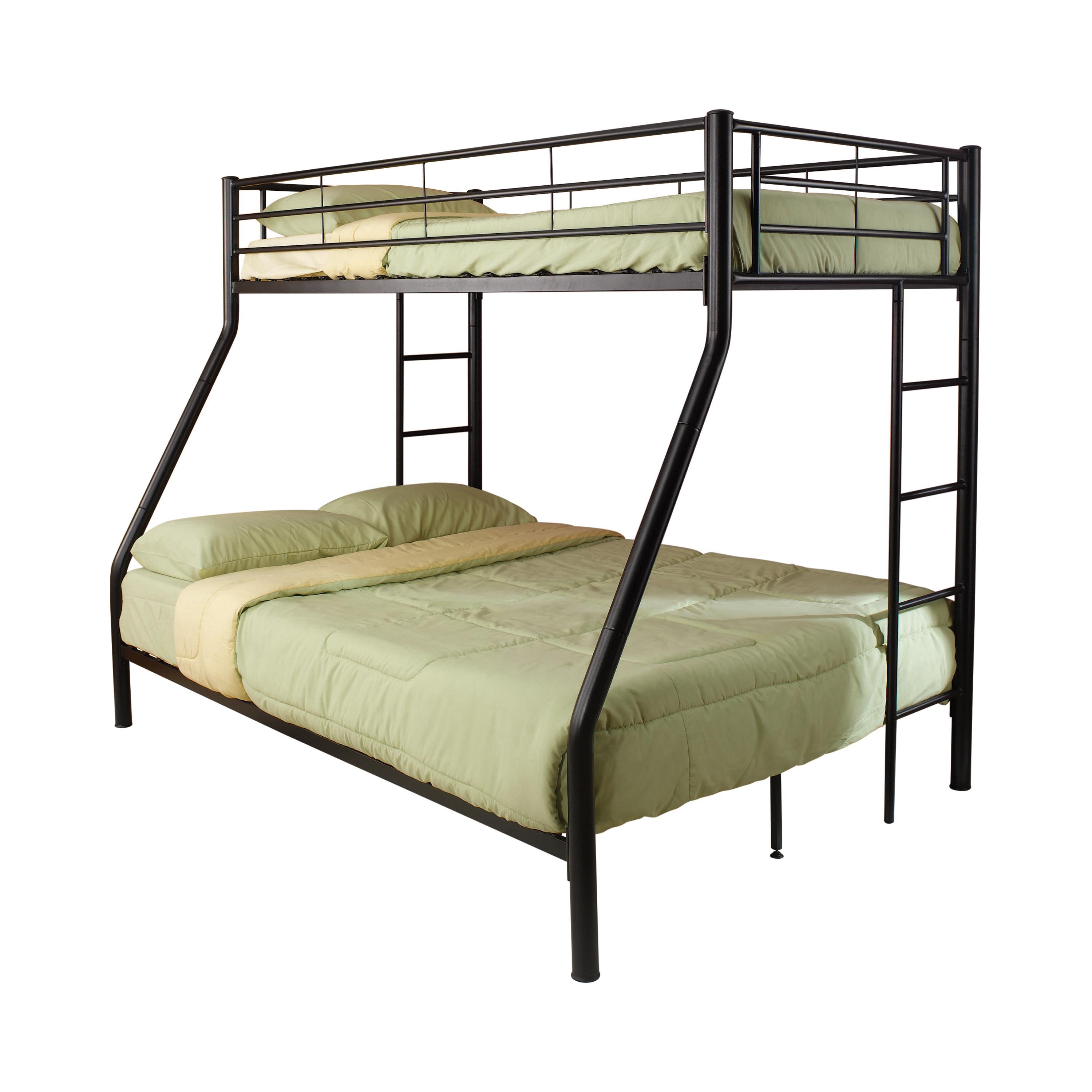 

    
Modern Black Steel Twin/Full Bunk Bed Coaster 460062B Hayward
