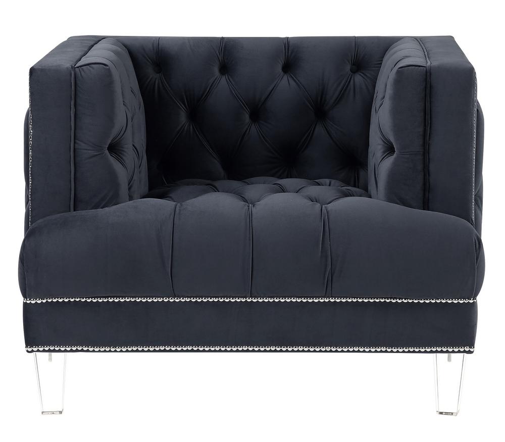 

    
Modern Black Velvet Chair by Acme Ansario 56462

