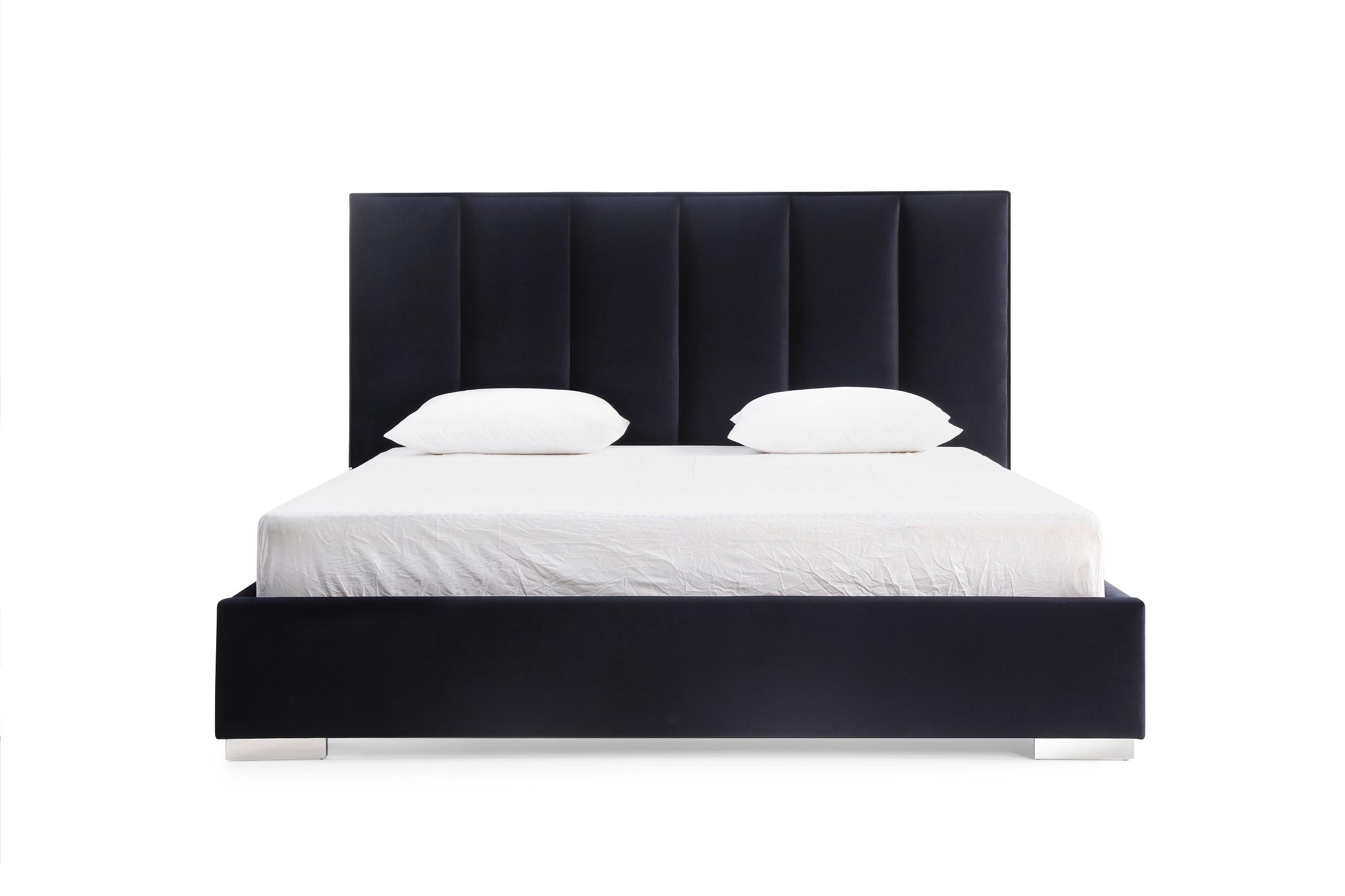 

    
Modern Black Velvet King Bed WhiteLine BK1655-BLK Velvet
