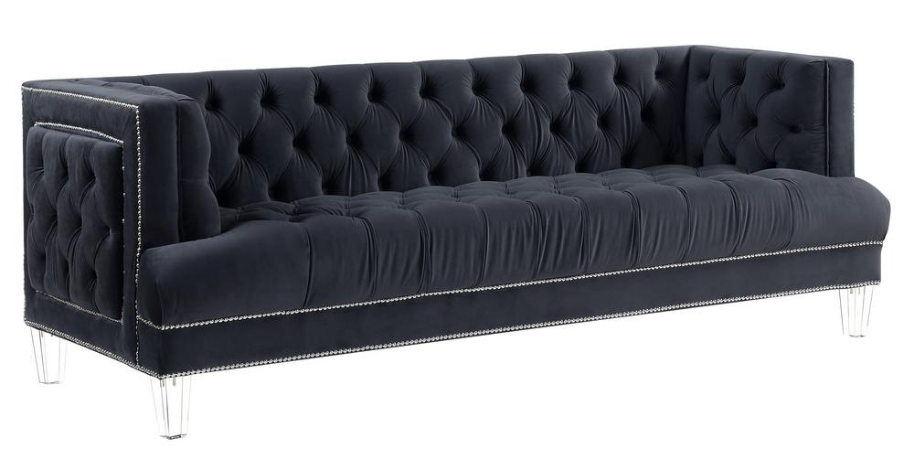 

    
Modern Black Velvet Sofa by Acme Ansario 56460
