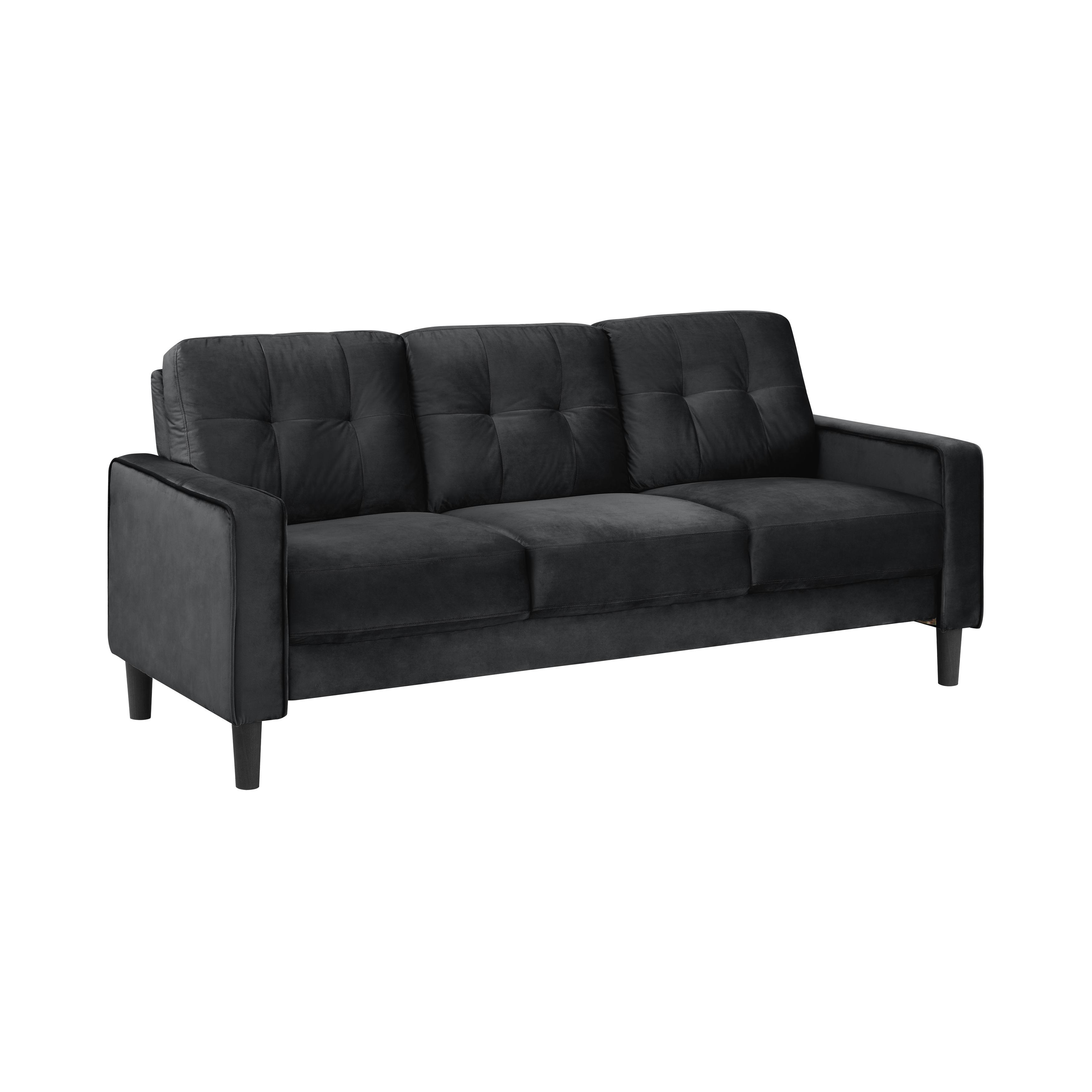 

    
Modern Black Velvet Sofa Homelegance 9208BK-3 Beven

