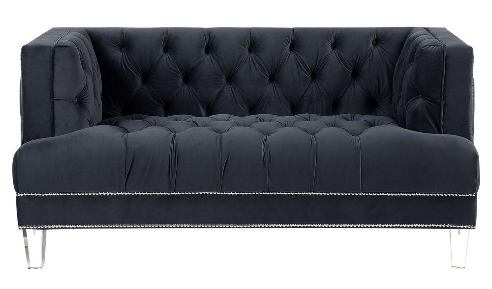 

    
56460-3pcs Modern Black Velvet Sofa + Loveseat + Chair by Acme Ansario 56460-3pcs
