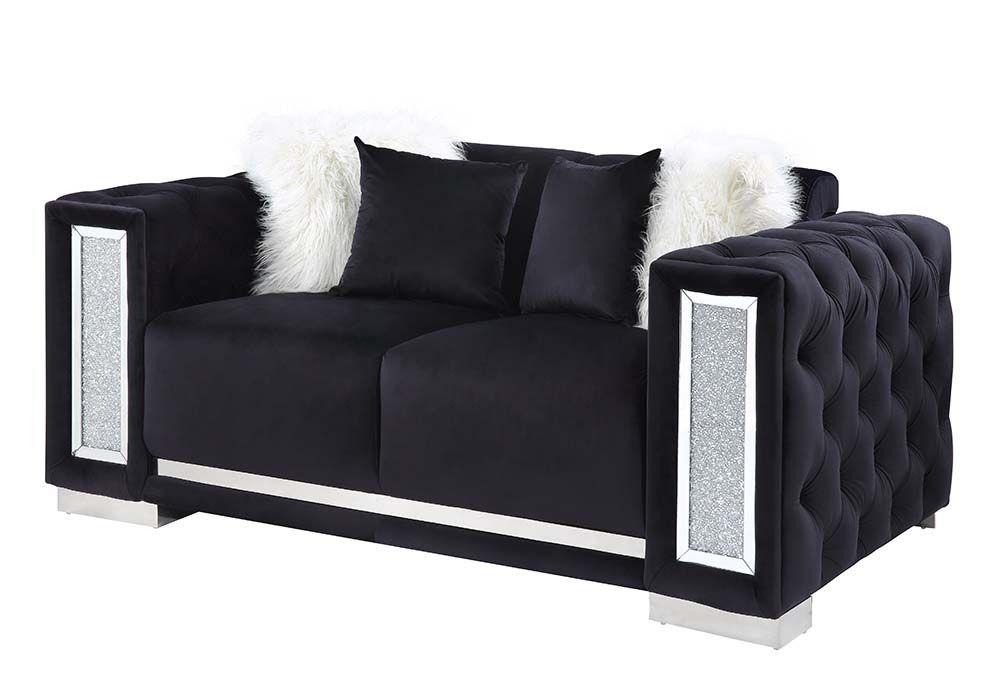 

    
Acme Furniture Trislar Sofa Loveseat and Chair Set Black LV01397-3pcs
