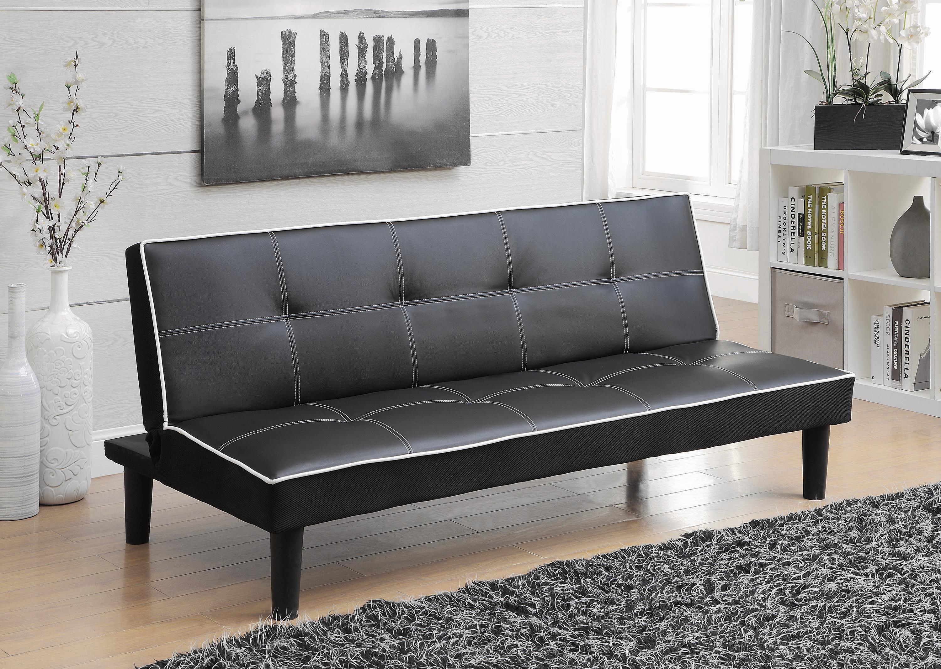 

    
Modern Black & White Leatherette Sofa Bed Coaster 550044 Katrina
