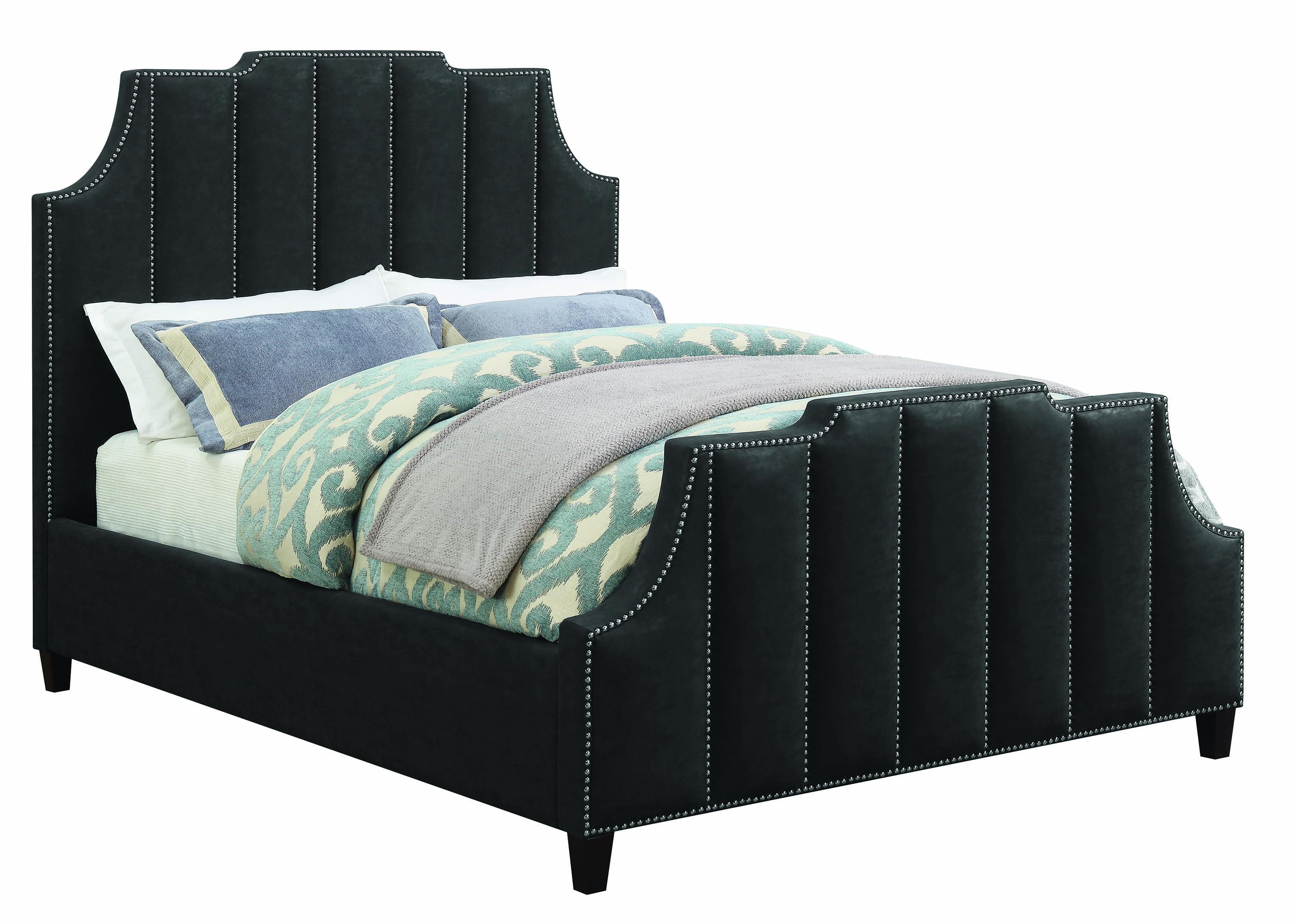 

    
Modern Black Wood C king bed Sinclair by Coaster
