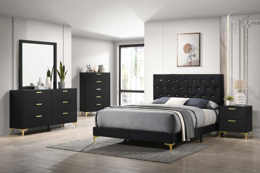 

    
Modern Black Wood California King Panel Bedroom Set 5PCS Coaster Kendall 224451KW
