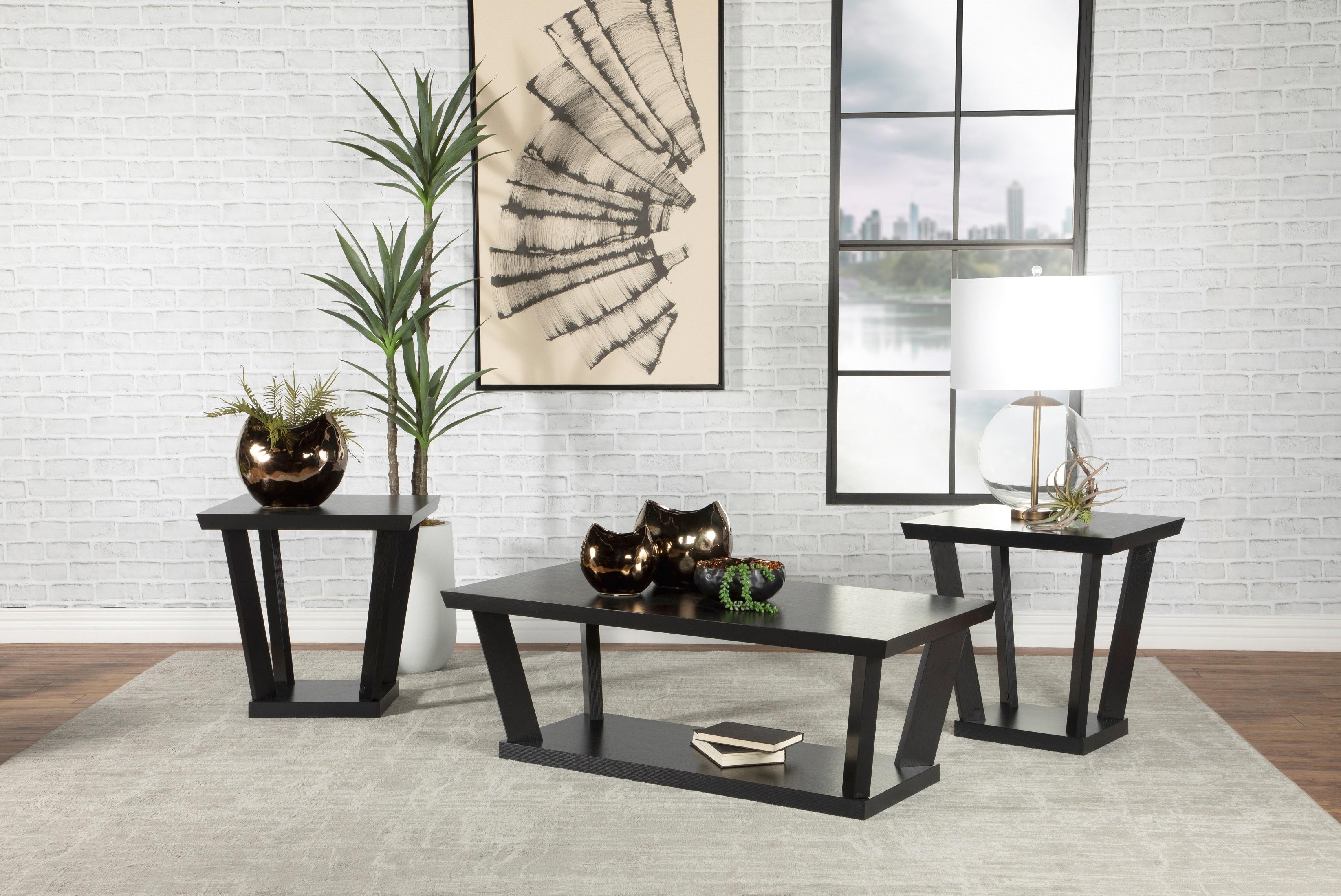 

                    
Buy Modern Black Wood Coffee Table Set 3pcs Coaster 753434
