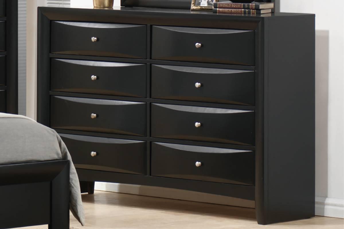

    
Black Wood 8-Drawer Dresser F4571 Poundex Modern
