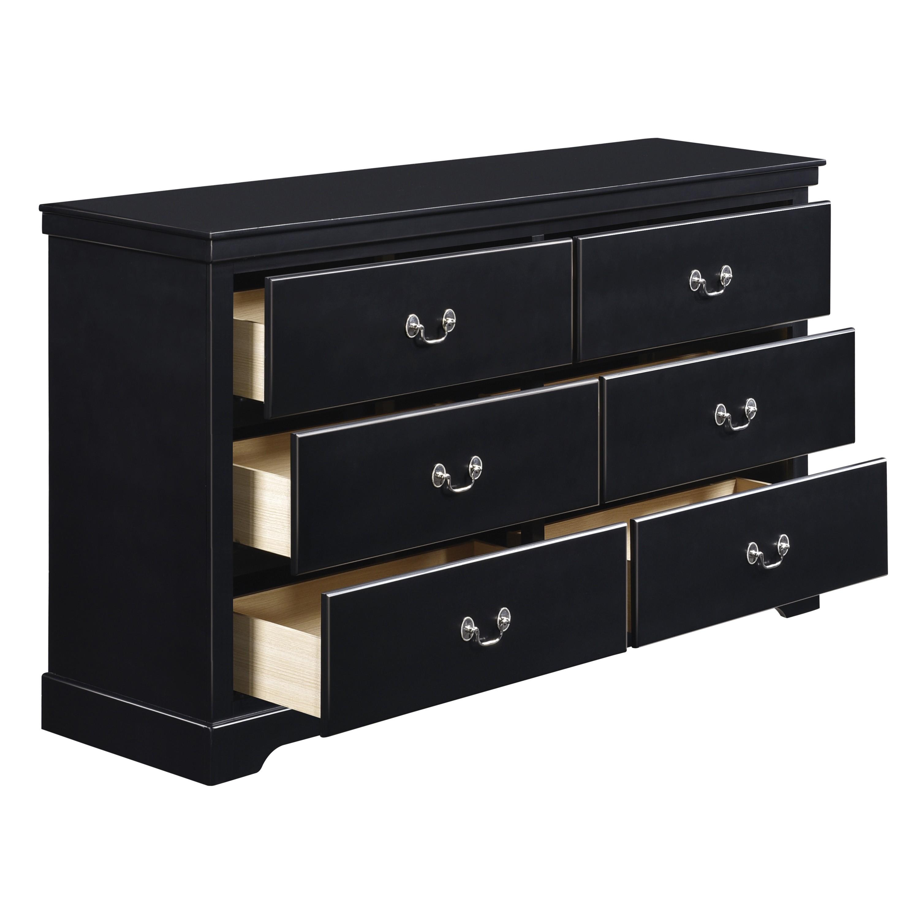 

    
Modern Black Wood Dresser Homelegance 1519BK-5 Seabright
