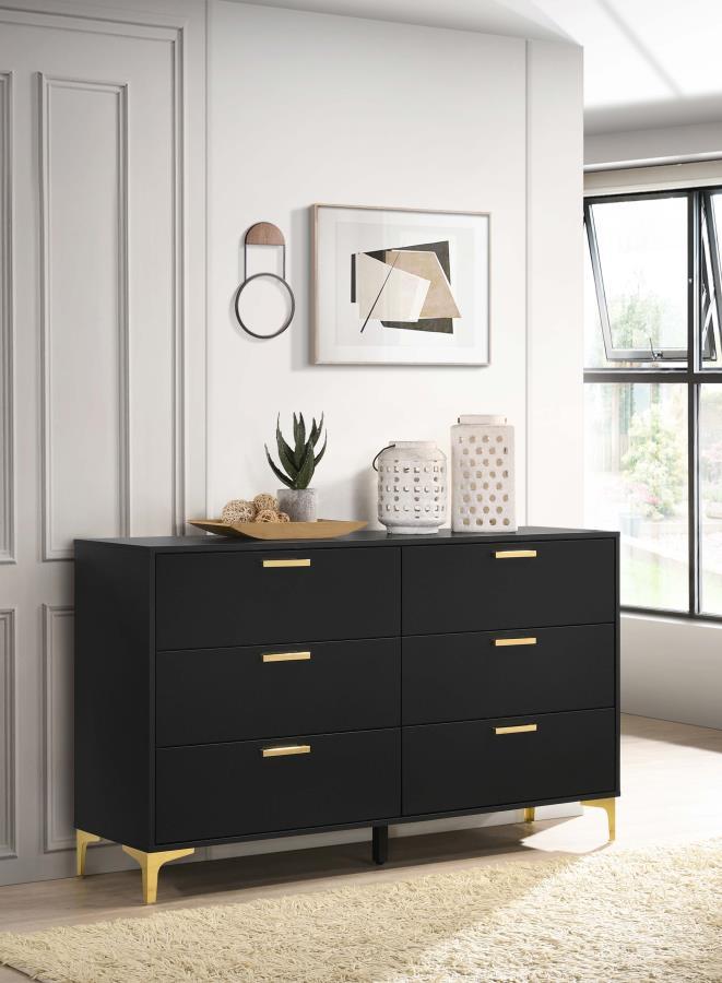 

    
Modern Black Wood Dresser With Mirror 2PCS Coaster Kendall 224453
