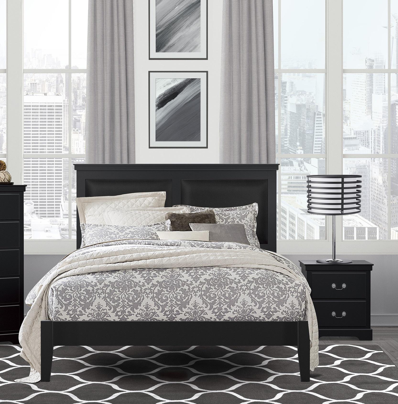 Modern Bedroom Set 1519BKF-1-3PC Seabright 1519BKF-1-3PC in Black Faux Leather