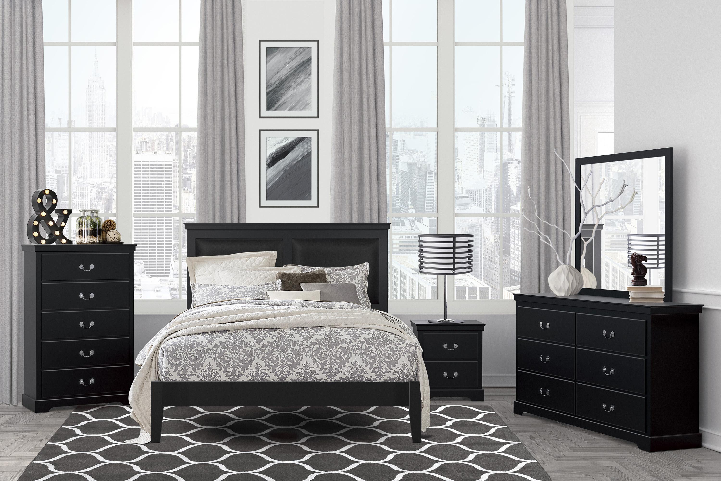 

                    
Homelegance 1519BKF-1-6PC Seabright Bedroom Set Black Faux Leather Purchase 

